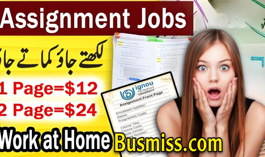 Work from Home: Start Your Online Assignment Job