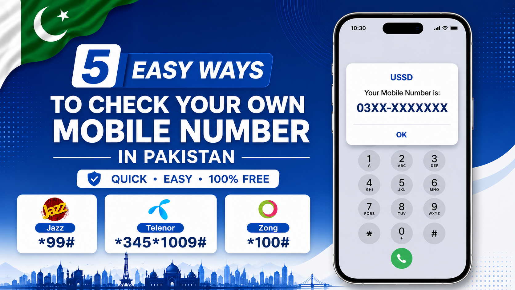 check your own mobile number in Pakistan all networks USSD codes