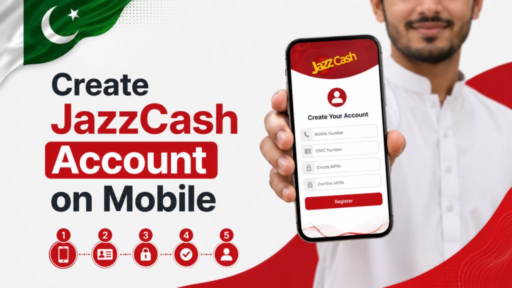 how to create JazzCash account on mobile in Pakistan step by step