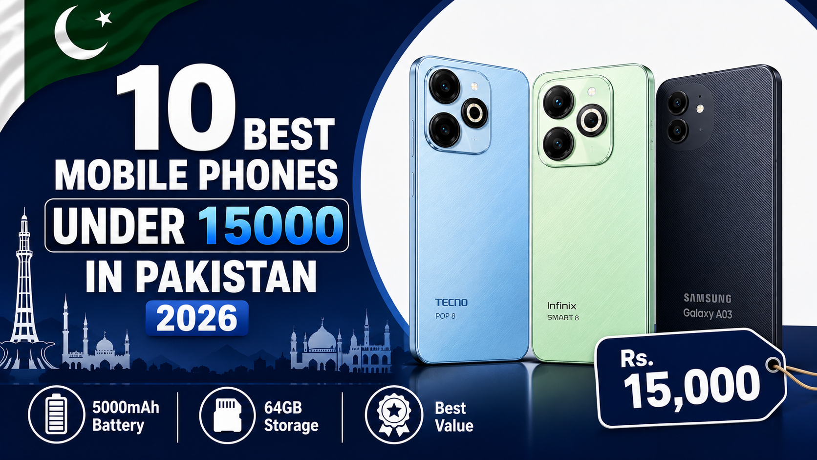 best mobile phones under 15000 in Pakistan 2026 complete guide