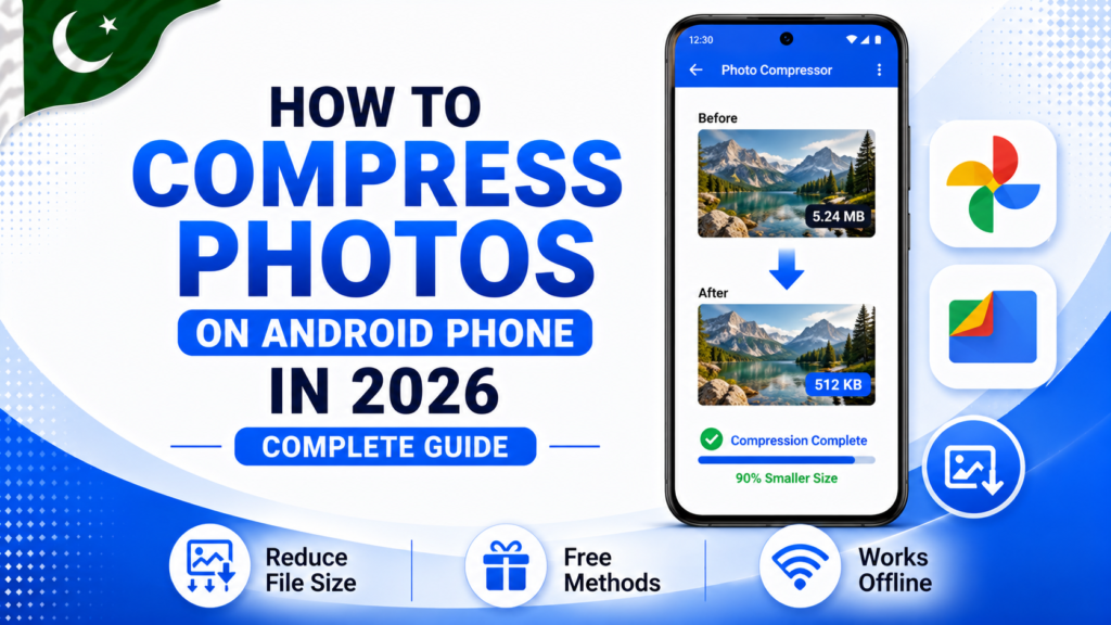 compress photos on Android phone 2026 complete guide Pakistan