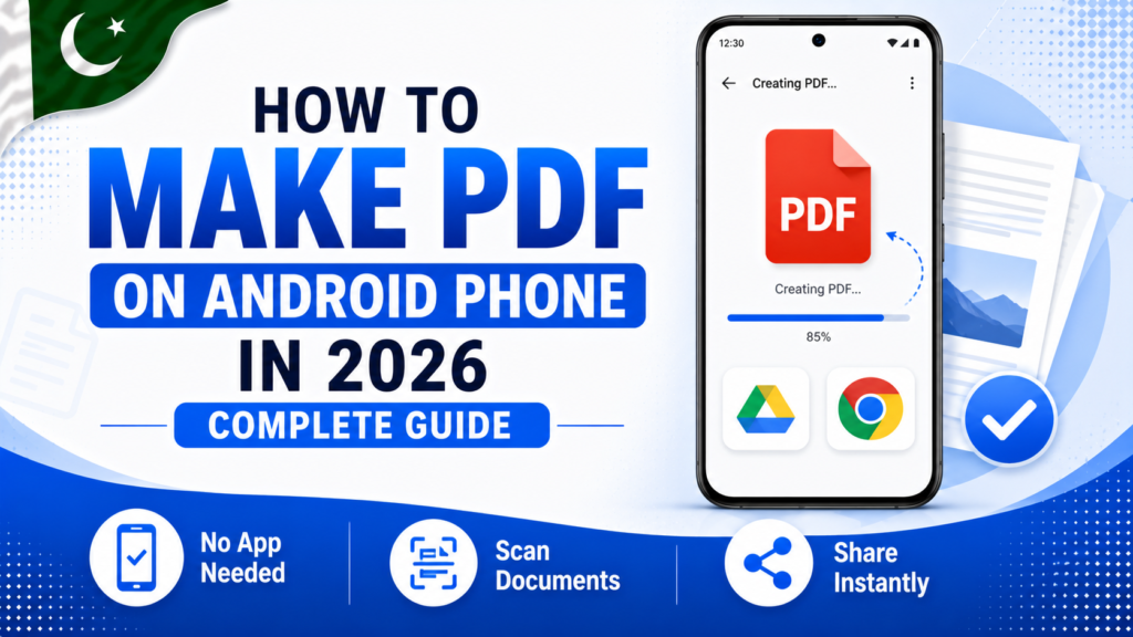 make PDF on Android phone 2026 complete guide Pakistan
